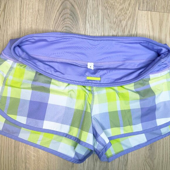 Lululemon Run Speed Short Plaid Pattern Sz6 DEFECT - Picture 7 of 16